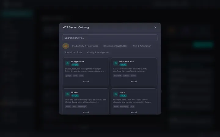 Installing an MCP server from the Snippbot skills catalog